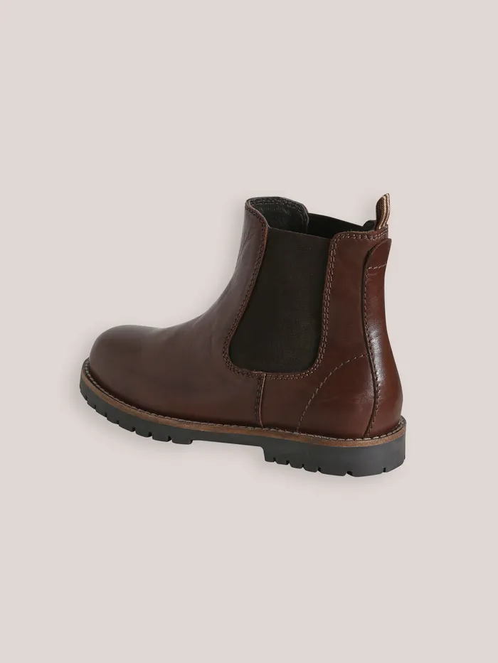 Boys Cyrillus Shoes Leather Chelsea Boots Chocolat