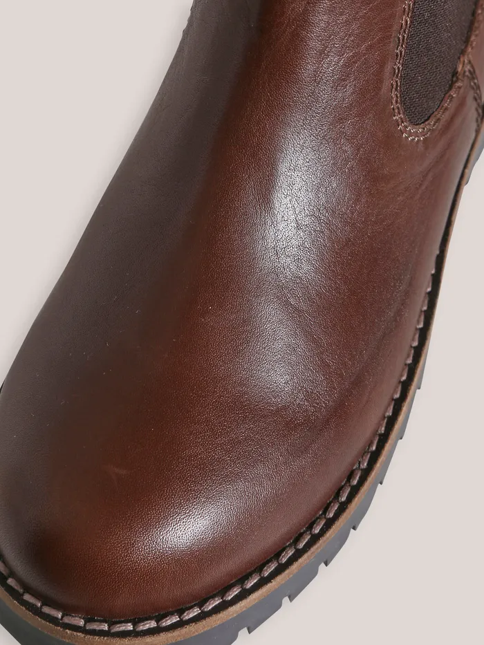 Boys Cyrillus Shoes Leather Chelsea Boots Chocolat