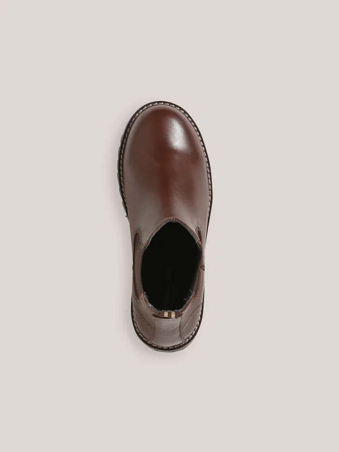 Boys Cyrillus Shoes Leather Chelsea Boots Chocolat