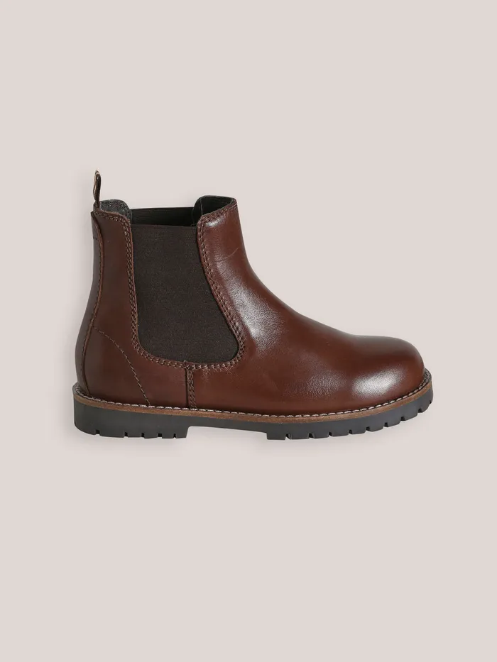 Boys Cyrillus Shoes Leather Chelsea Boots Chocolat