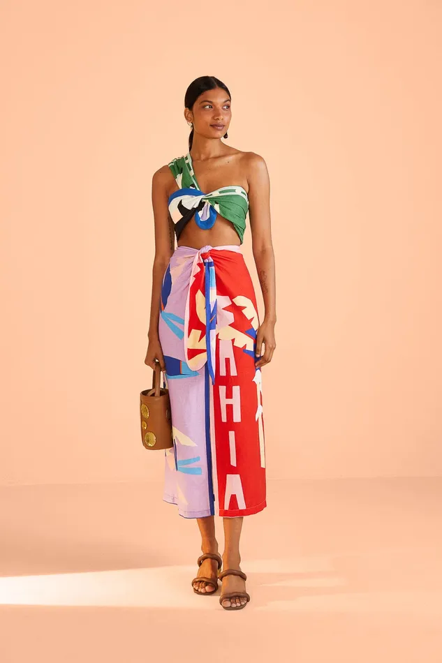 Brasil Bahia Scarves Crop Top Women Farm Rio Crop Tops