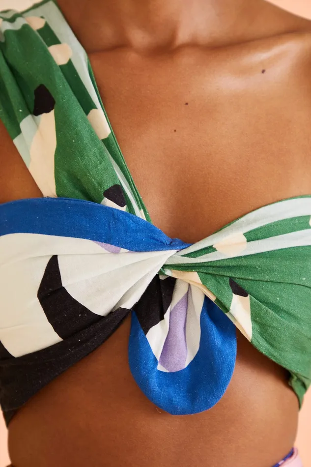 Brasil Bahia Scarves Crop Top Women Farm Rio Crop Tops