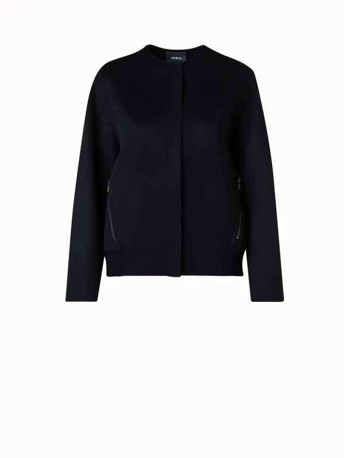 Cashmere DoubleFace Bomber Jacket Black Women Akris Jackets