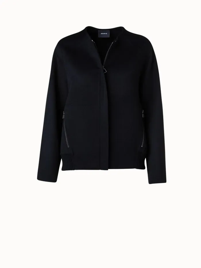 Cashmere DoubleFace Bomber Jacket Black Women Akris Jackets
