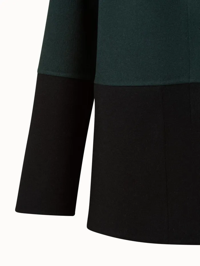 Cashmere DoubleFace Colorblock Oversized Jacket Petrolblackgreen Women Akris Jackets