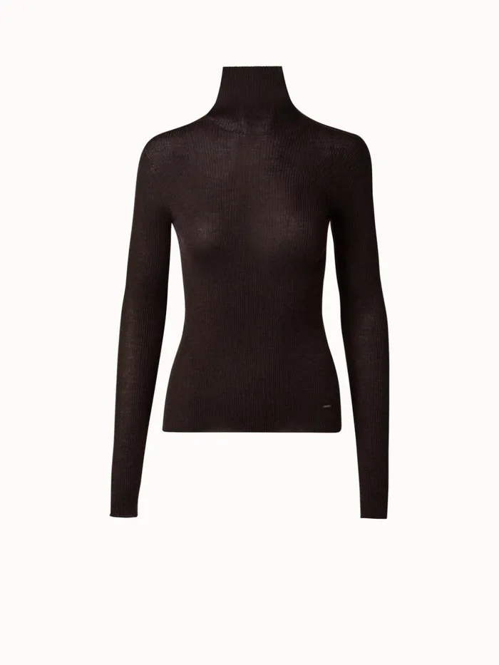 Cashmere Silk Knit Pullover Mocha Women Akris Knitwear