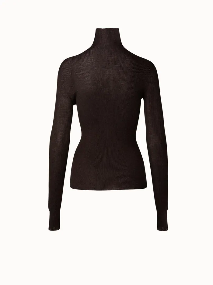 Cashmere Silk Knit Pullover Mocha Women Akris Knitwear