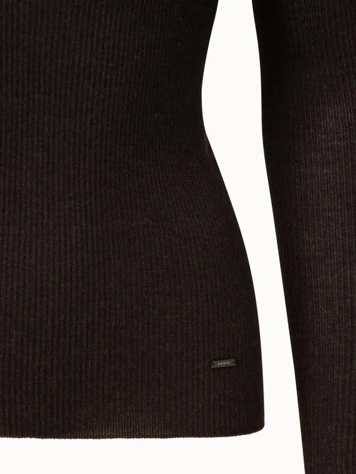 Cashmere Silk Knit Pullover Mocha Women Akris Knitwear