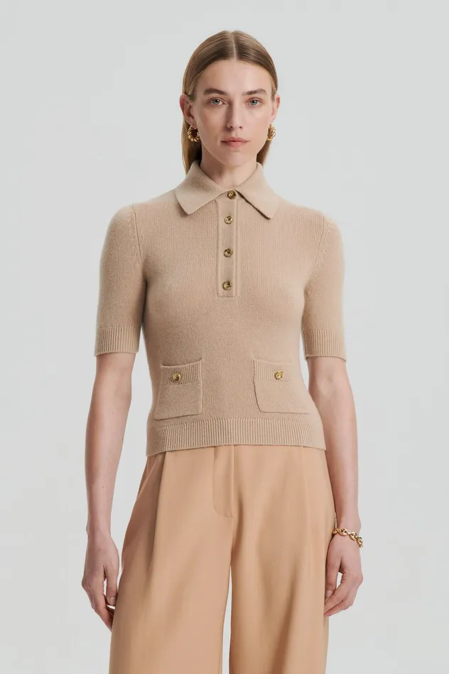 CASHMERE SLIM FIT SHIRT OAT Women Sweaters Scanlan Theodore