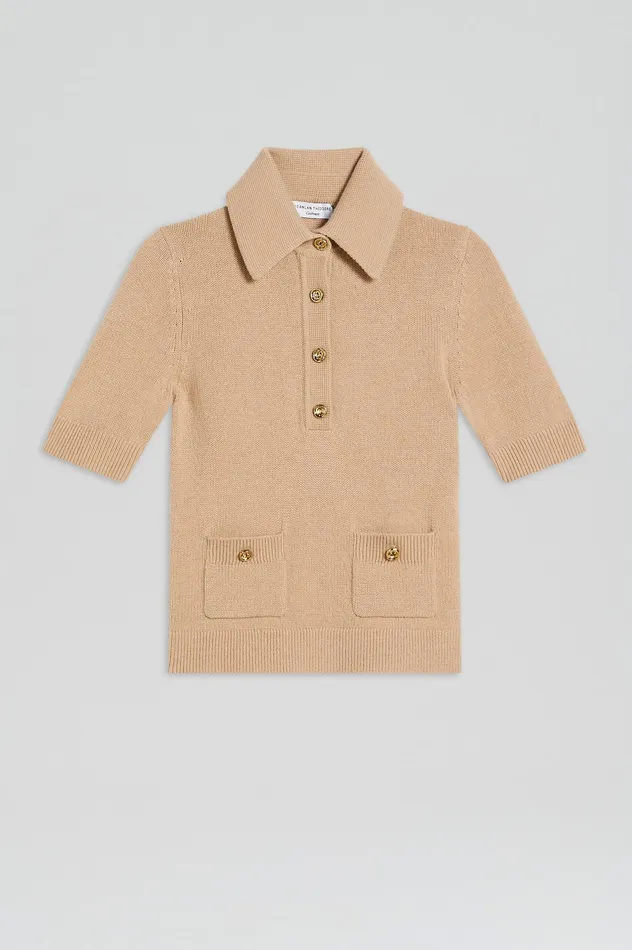 CASHMERE SLIM FIT SHIRT OAT Women Sweaters Scanlan Theodore