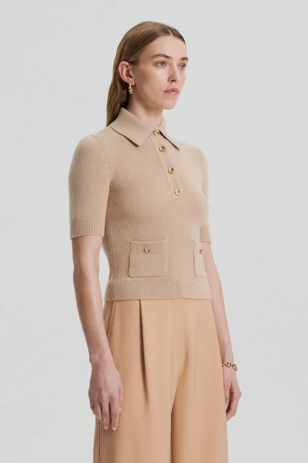 CASHMERE SLIM FIT SHIRT OAT Women Sweaters Scanlan Theodore