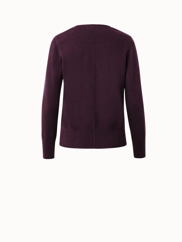 Cashmere VNeck Pullover Blackberry Women Akris Knitwear