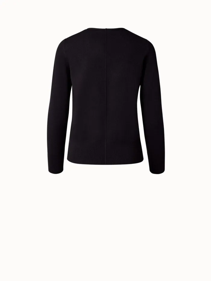 Cashmere Vneck Pullover Navy Women Akris Knitwear
