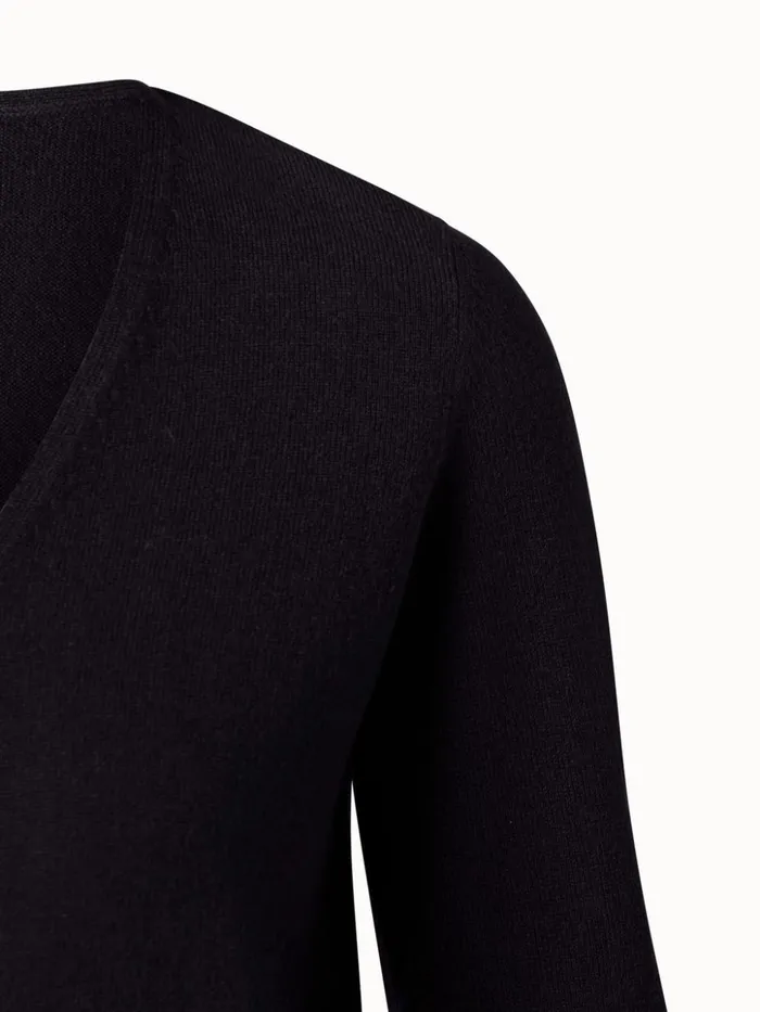 Cashmere Vneck Pullover Navy Women Akris Knitwear