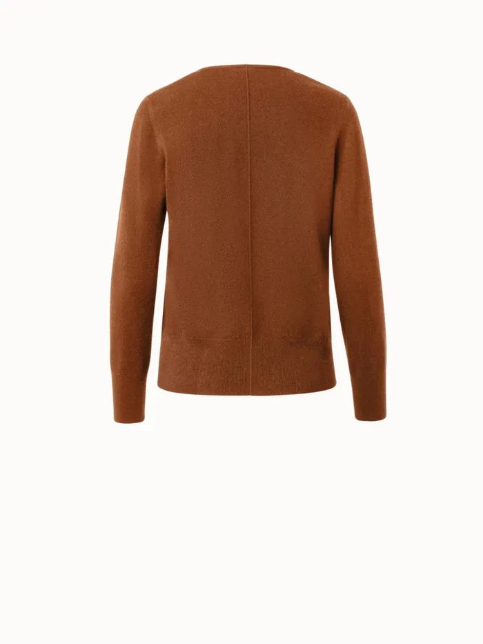 Cashmere VNeck Pullover Vicuna Women Akris Knitwear