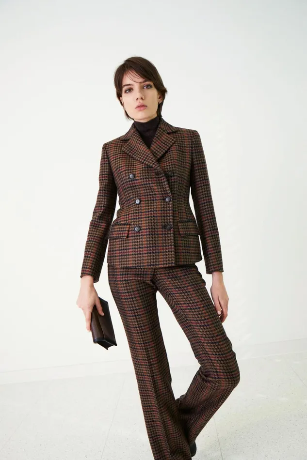 Checked Wool DoubleFace Jacket Caramelmulticolor Women Akris Jackets