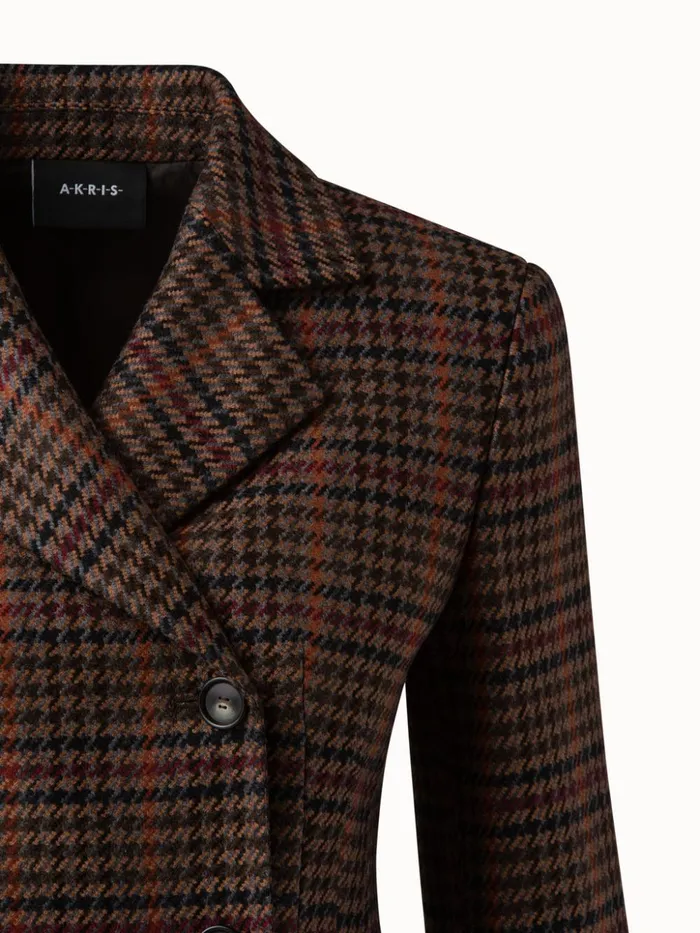 Checked Wool DoubleFace Jacket Caramelmulticolor Women Akris Jackets