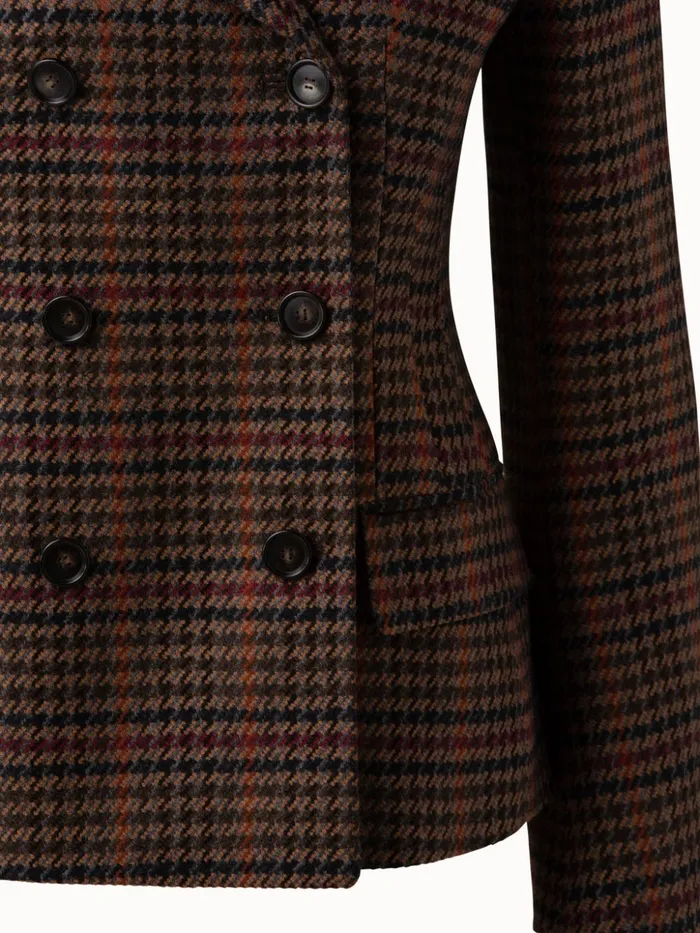 Checked Wool DoubleFace Jacket Caramelmulticolor Women Akris Jackets