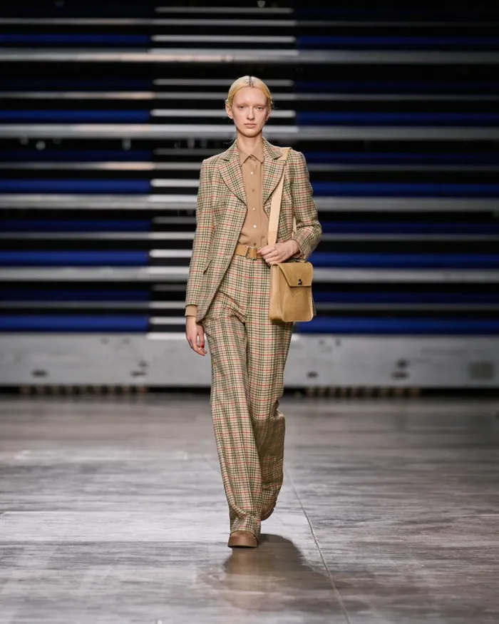 Checked Wool Stretch Flannel Jacket Camelmulticolor Women Akris Jackets