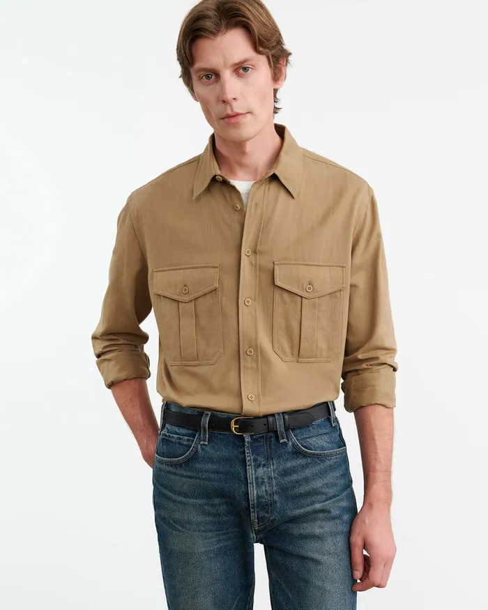 CHRISTOPHE SHIRT Desert Khaki Men Shirts Nili Lotan