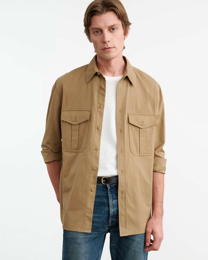 CHRISTOPHE SHIRT Desert Khaki Men Shirts Nili Lotan
