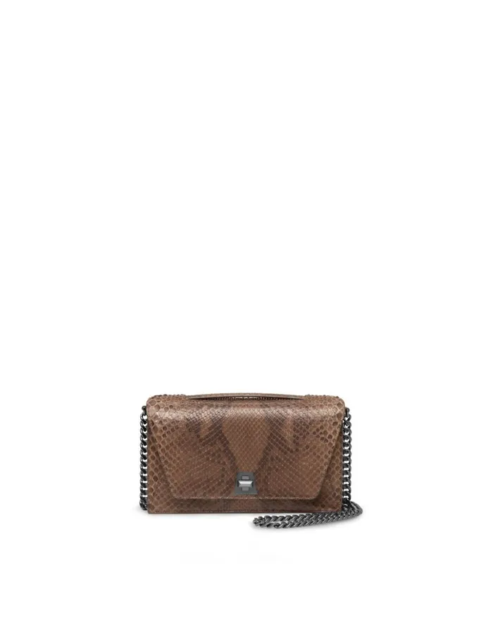 City Bag In Python Nubuck Leather Olive Women Akris Crossbody Bags