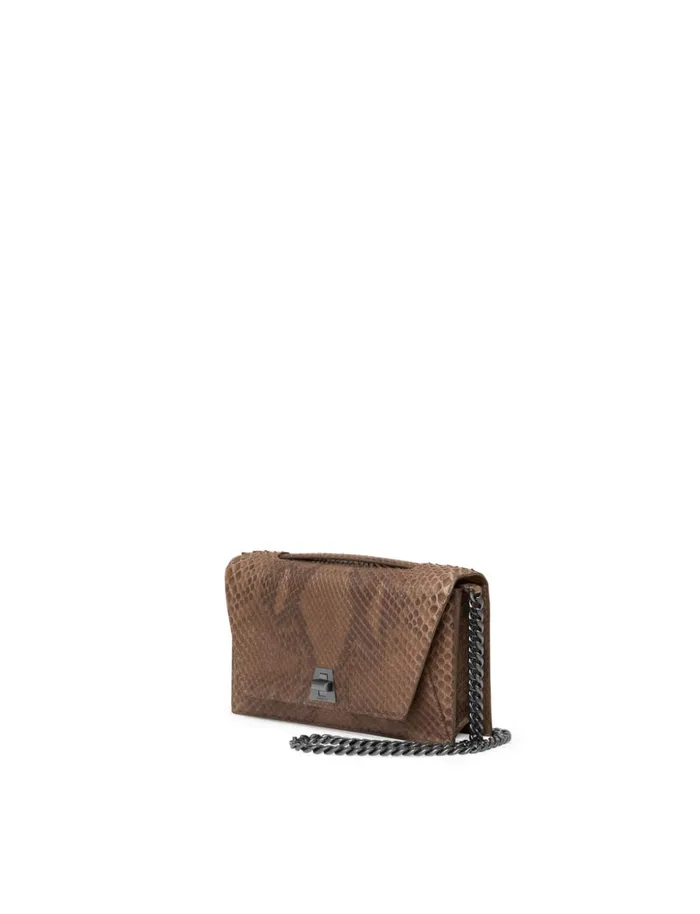 City Bag In Python Nubuck Leather Olive Women Akris Crossbody Bags