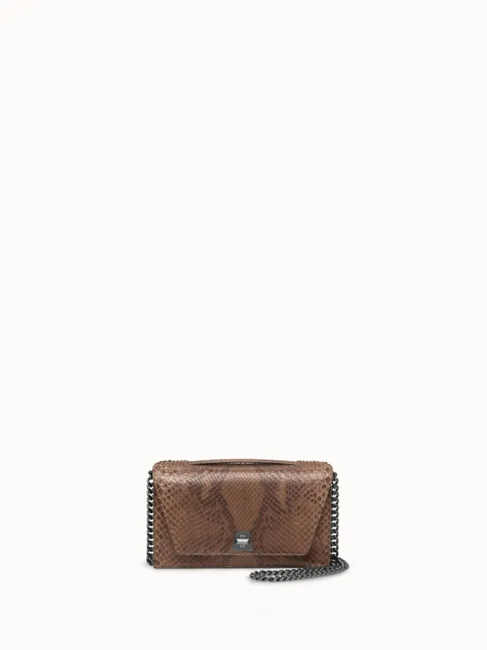 City Bag In Python Nubuck Leather Olive Women Akris Crossbody Bags