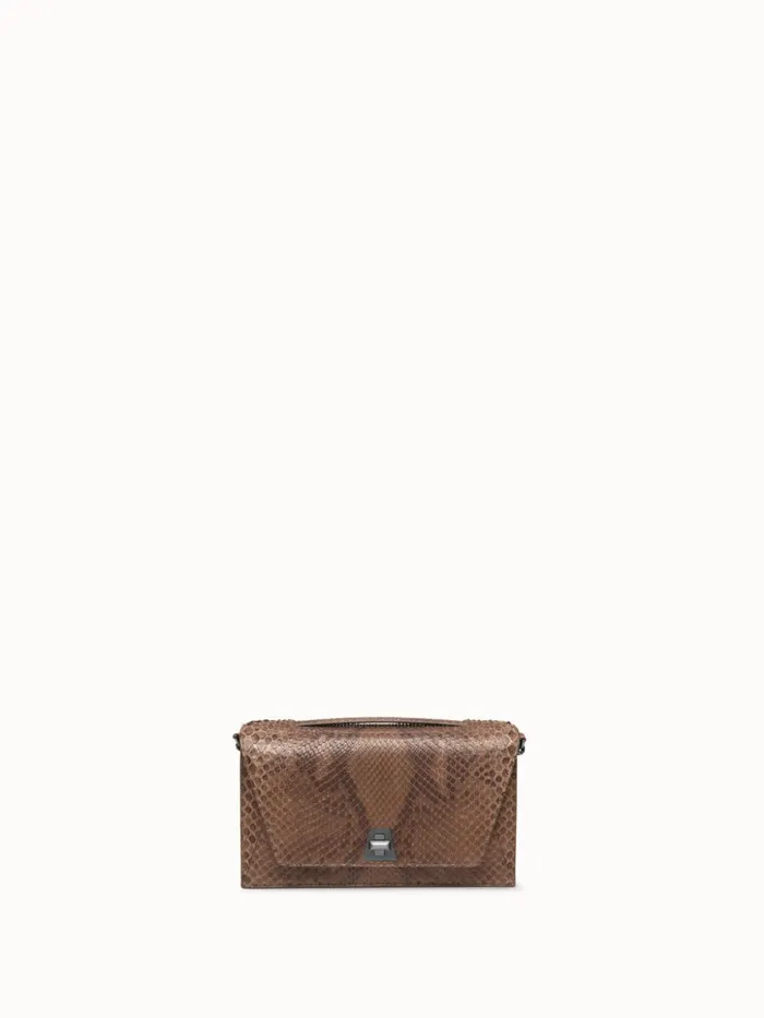 City Bag In Python Nubuck Leather Olive Women Akris Crossbody Bags