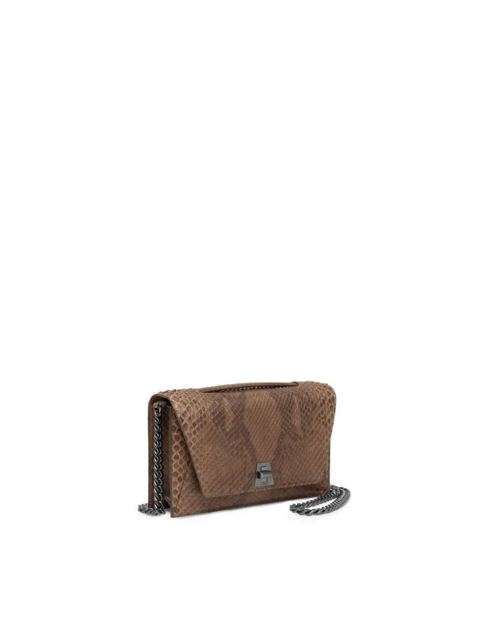 City Bag In Python Nubuck Leather Olive Women Akris Crossbody Bags