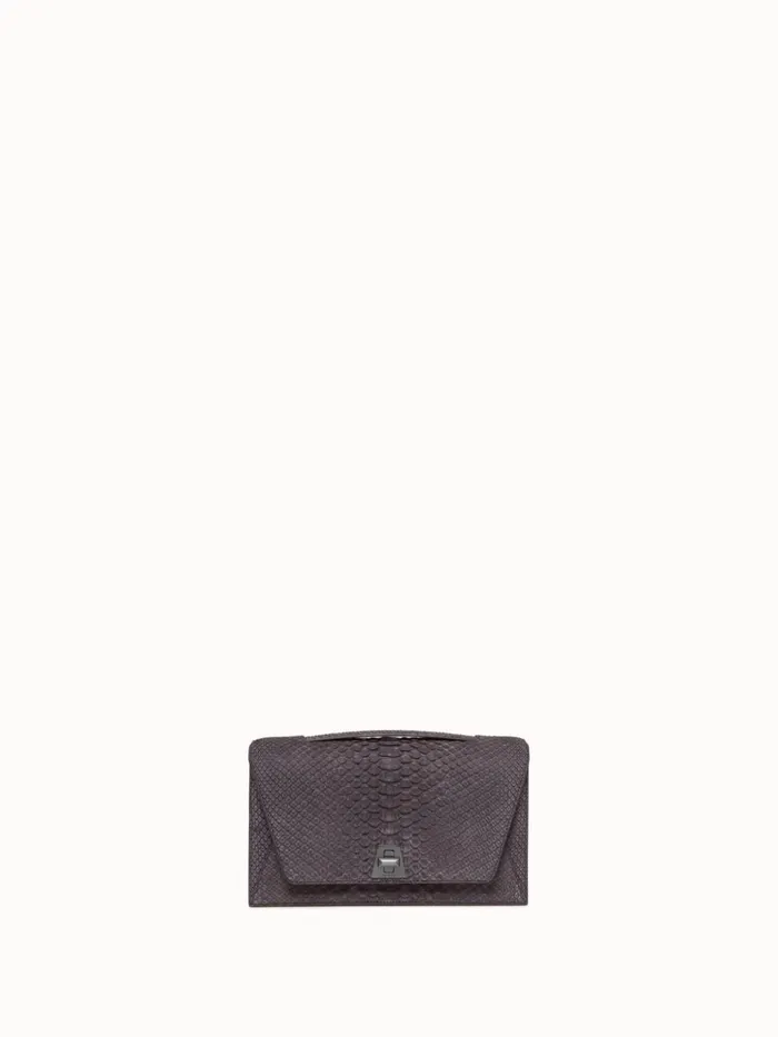 City Bag In Sueded Python Leather Denim Women Akris Clutches