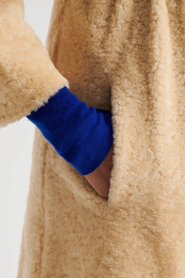 Coats Women COCOON SHEARLING COAT GOLD Scanlan Theodore