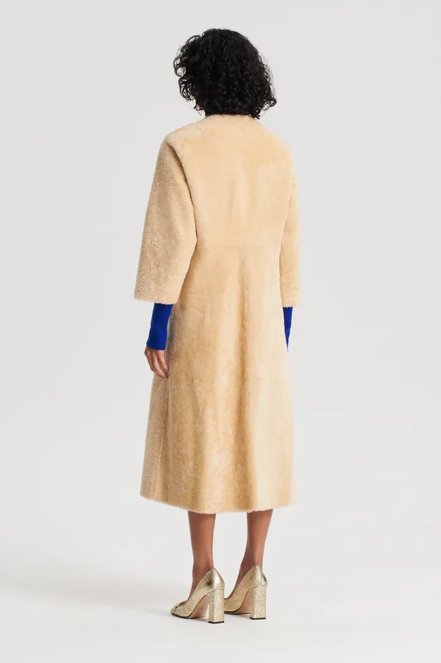 Coats Women COCOON SHEARLING COAT GOLD Scanlan Theodore