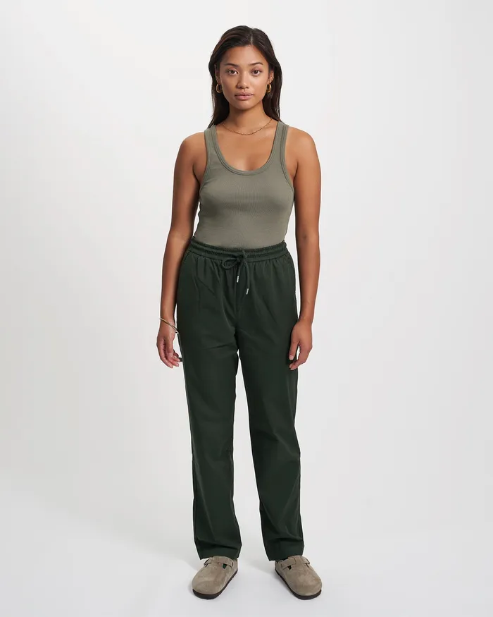 Colorfulstandard Pants Women Organic Twill Pants 8211 Hunter Green