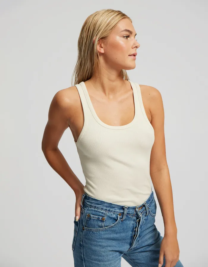 Colorfulstandard Tank Tops Women Women Organic Rib Tank Top 8211 Pearly Purple