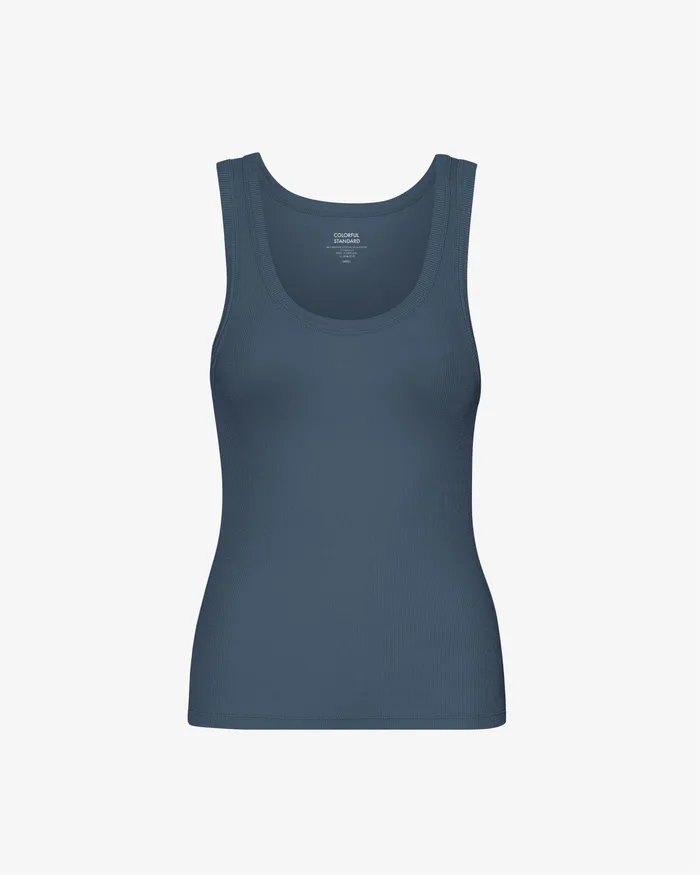 Colorfulstandard Tank Tops Women Women Organic Rib Tank Top 8211 Petrol Blue