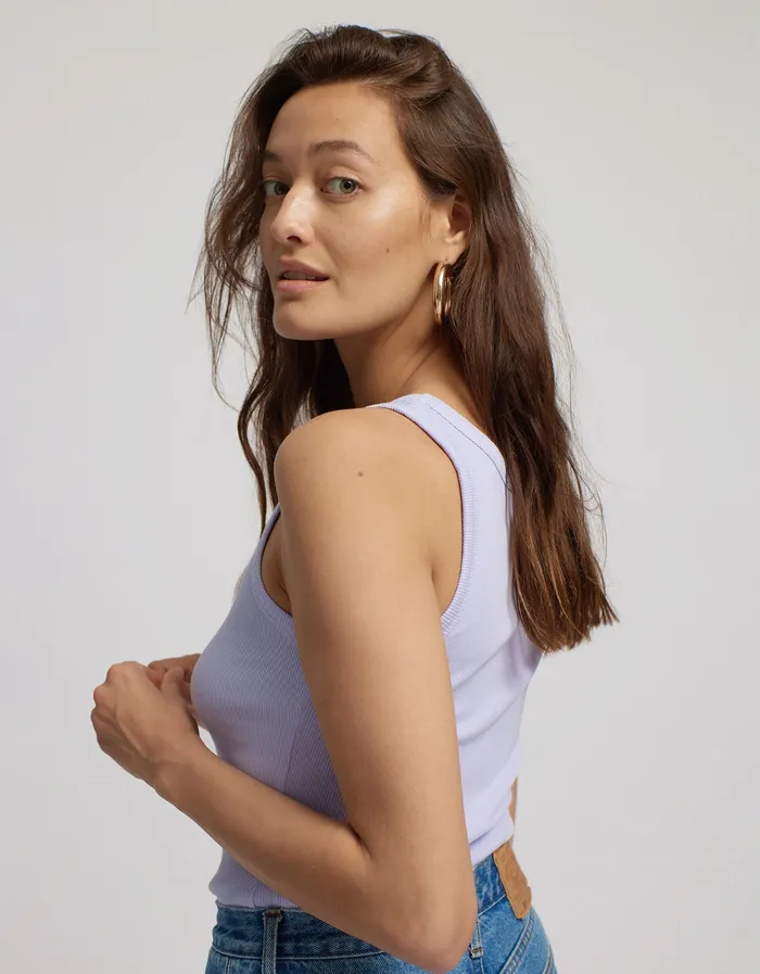Colorfulstandard Tank Tops Women Women Organic Rib Tank Top 8211 Petrol Blue