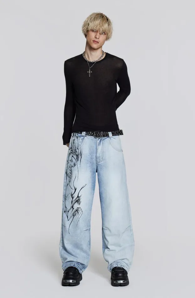 Colossus Jeans MenWomen Jaded London Blue Decal Colossus Jeans