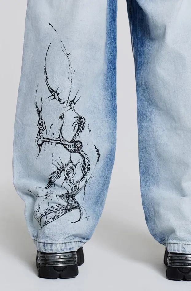 Colossus Jeans MenWomen Jaded London Blue Decal Colossus Jeans