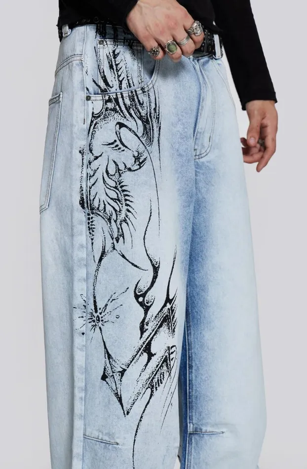 Colossus Jeans MenWomen Jaded London Blue Decal Colossus Jeans