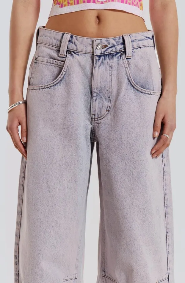 Colossus Jeans Women Jaded London Pink Wash Acid Colossus Baggy Jeans