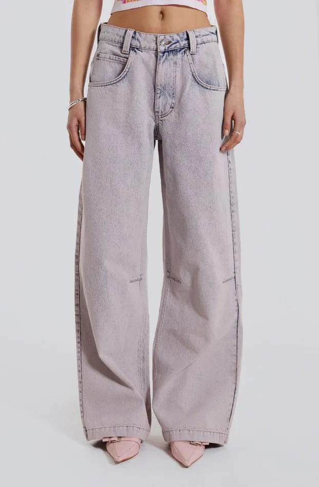 Colossus Jeans Women Jaded London Pink Wash Acid Colossus Baggy Jeans
