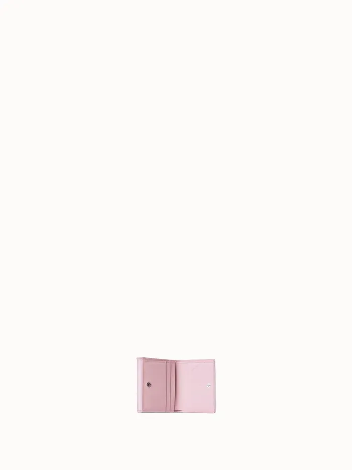 Compact Wallet In Horsehair And Leather Soft Rose Women Akris Wallets