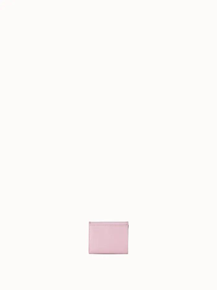 Compact Wallet In Horsehair And Leather Soft Rose Women Akris Wallets