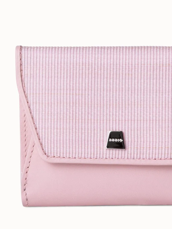 Compact Wallet In Horsehair And Leather Soft Rose Women Akris Wallets