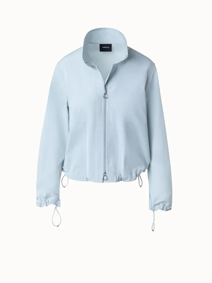 Cotton Taffeta Blouson Bleached Denim Women Akris Jackets