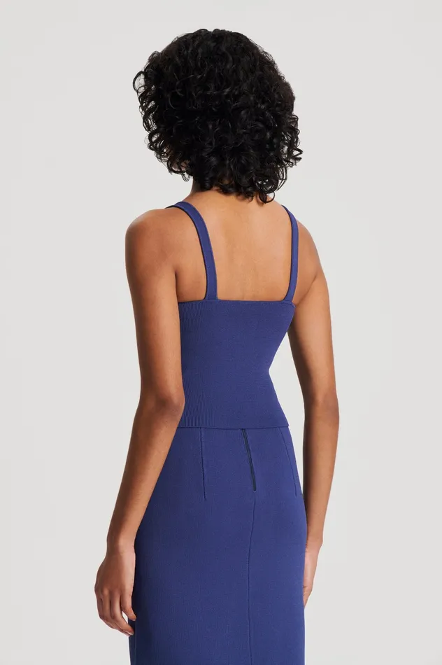 CREPE KNIT SQUARE CAMISOLE ROYAL Women Tops Scanlan Theodore CREPE KNIT SQUARE CAMISOLE ROYAL Women Tops Scanlan Theodore