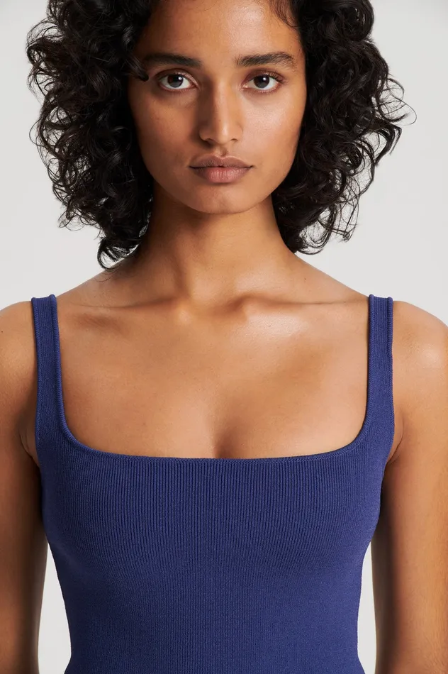 CREPE KNIT SQUARE CAMISOLE ROYAL Women Tops Scanlan Theodore CREPE KNIT SQUARE CAMISOLE ROYAL Women Tops Scanlan Theodore