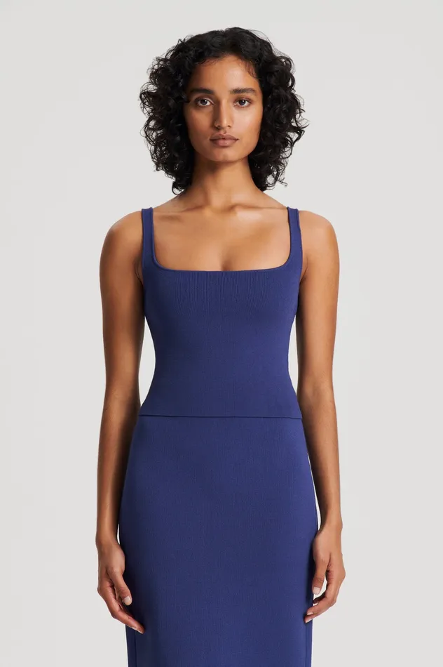 CREPE KNIT SQUARE CAMISOLE ROYAL Women Tops Scanlan Theodore CREPE KNIT SQUARE CAMISOLE ROYAL Women Tops Scanlan Theodore