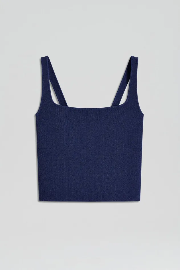 CREPE KNIT SQUARE CAMISOLE ROYAL Women Tops Scanlan Theodore CREPE KNIT SQUARE CAMISOLE ROYAL Women Tops Scanlan Theodore